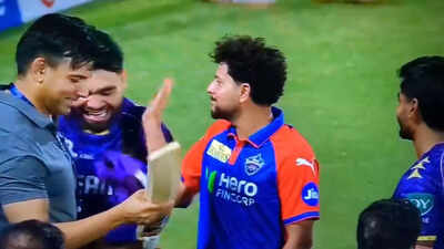 WATCH: Kuldeep Yadav caught slapping Rinku Singh on camera