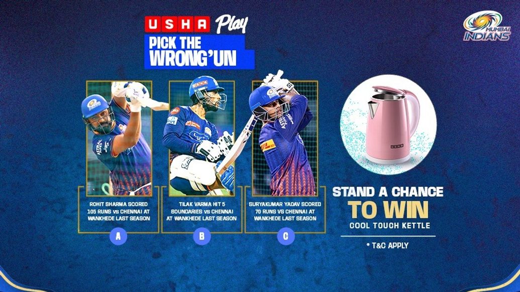 Contest 8 | 2025 Season: Win USHA Cool Touch Kettle - Mumbai Indians